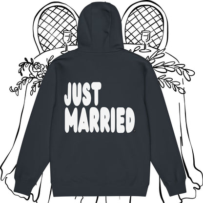 Just Married Premium Unisex Zip-Up Hoodie - Available in Assorted Colors