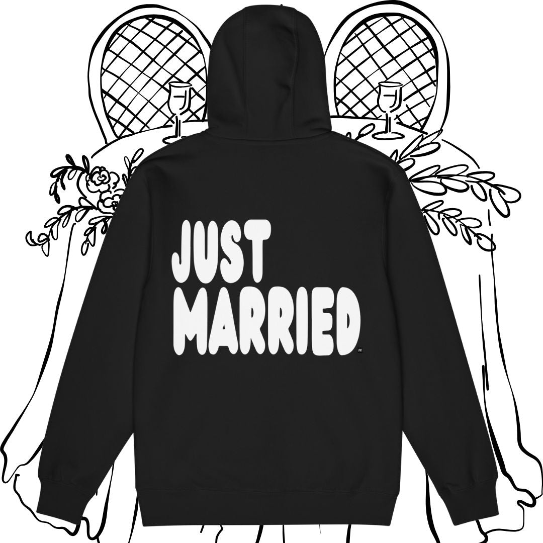 Just Married Premium Unisex Zip-Up Hoodie - Available in Assorted Colors