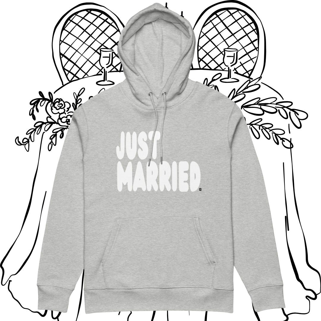Just Married Premium Unisex Hoodie - Available in Assorted Colors