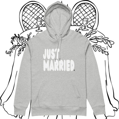 Just Married Premium Unisex Hoodie - Available in Assorted Colors