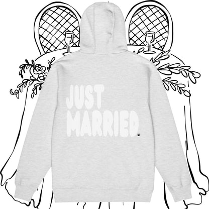 Just Married Premium Unisex Zip-Up Hoodie - Available in Assorted Colors
