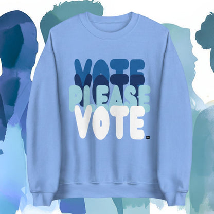 Please Vote in Sky Blue Unisex Crew Neck Sweatshirt