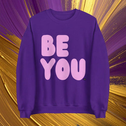 Be You in Purple and Pink Unisex Crew Neck Sweatshirt