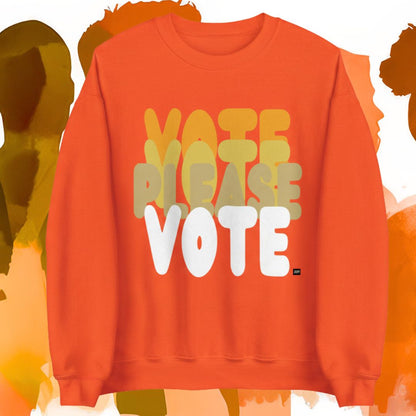Please Vote in Safety Cone Orange Unisex Crew Neck Sweatshirt