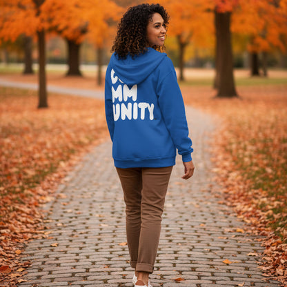 A Community in Ocean Blue Unisex Zip-Up Hoodie