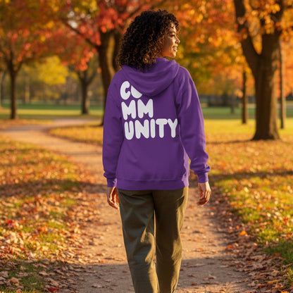 A Community in Purple Flowers Unisex Zip-Up Hoodie