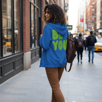 Be You in Blue and Green Unisex Zip-Up Hoodie