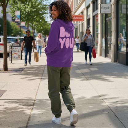 Be You in Purple and Pink Unisex Zip-Up Hoodie
