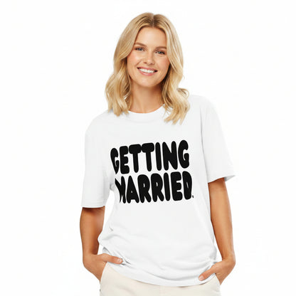 Getting Married Premium Unisex White T-Shirt