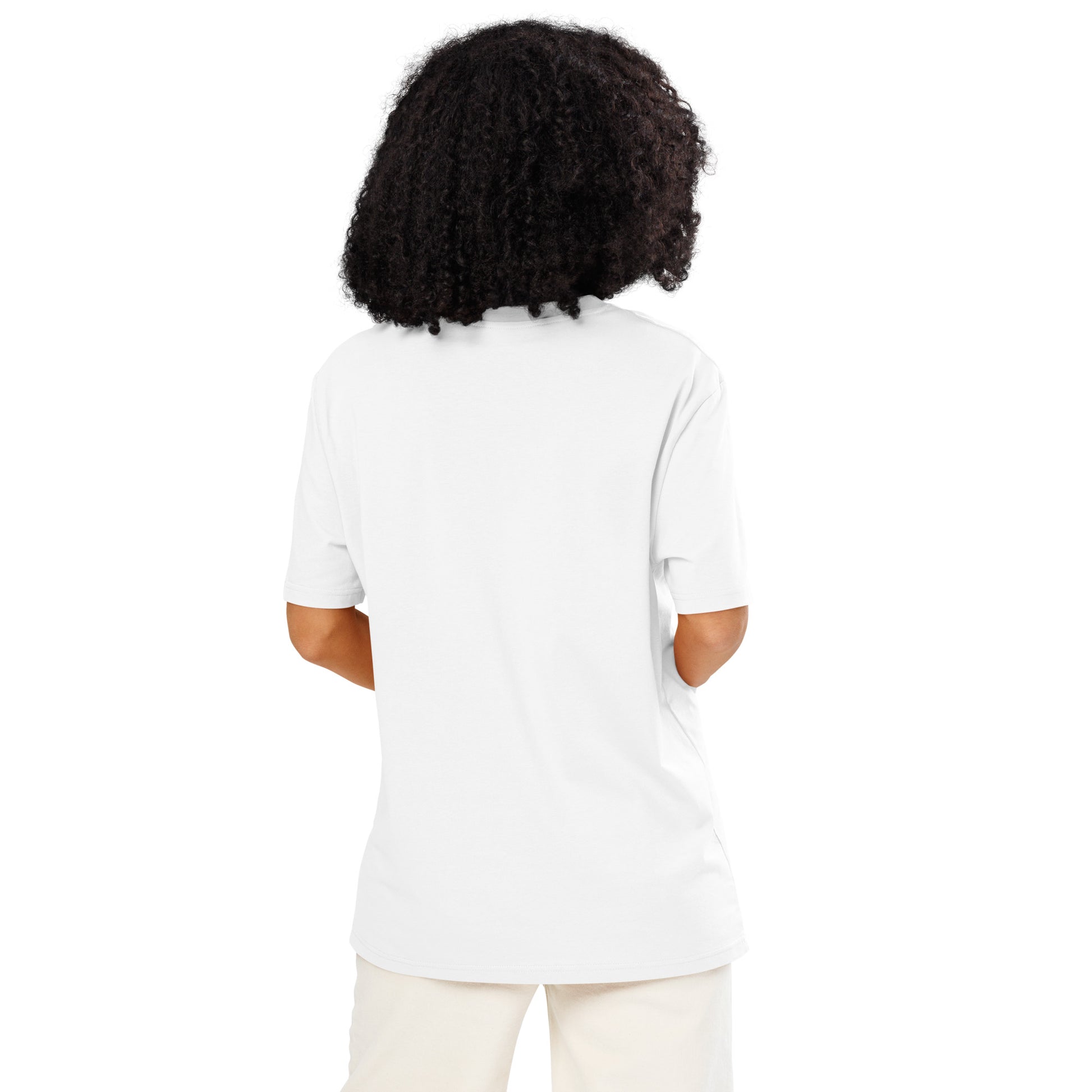 Woman wearing Maid of Honor Premium Unisex White T-shirt from the APWT Gift Shop Back