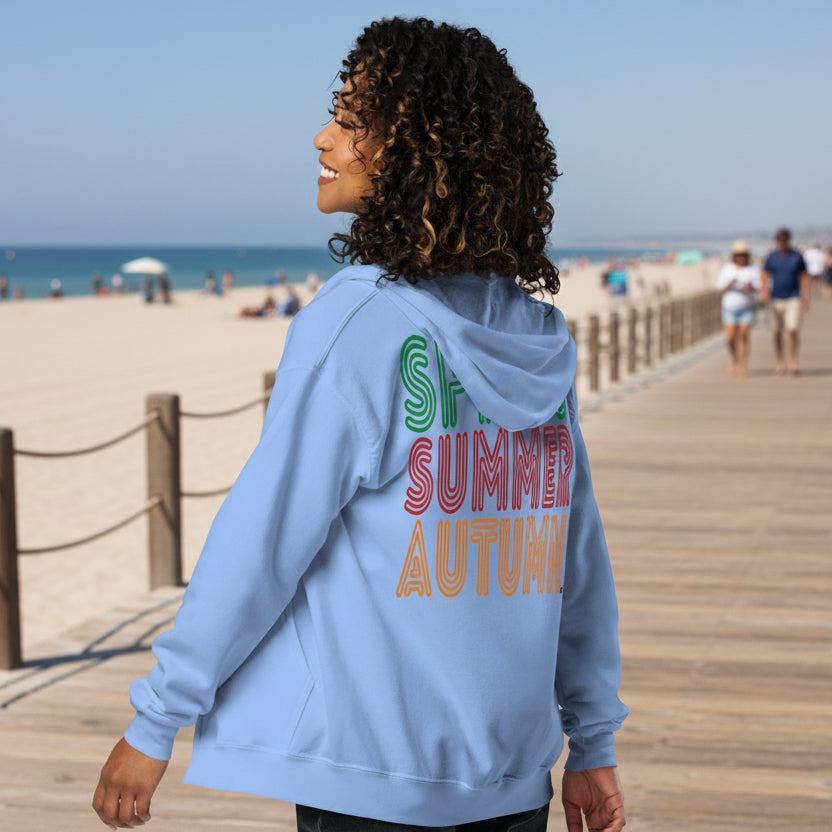Spring into Summer Unisex Zip-Up Hoodie - Available in Assorted Colors