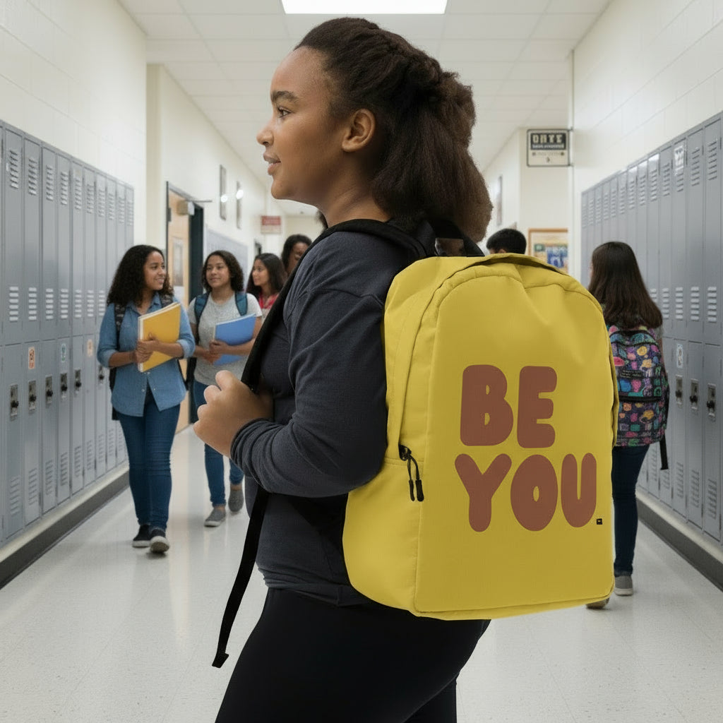 Be You in Yellow and Brown Backpack - The APWT Gift Shop