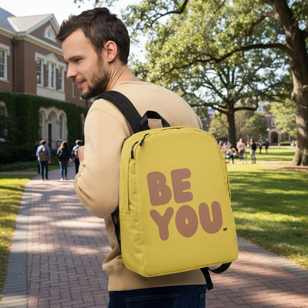 Be You in Yellow and Brown Backpack - The APWT Gift Shop