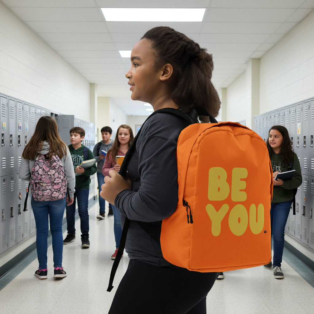 Be You in Orange and Yellow Backpack - The APWT Gift Shop