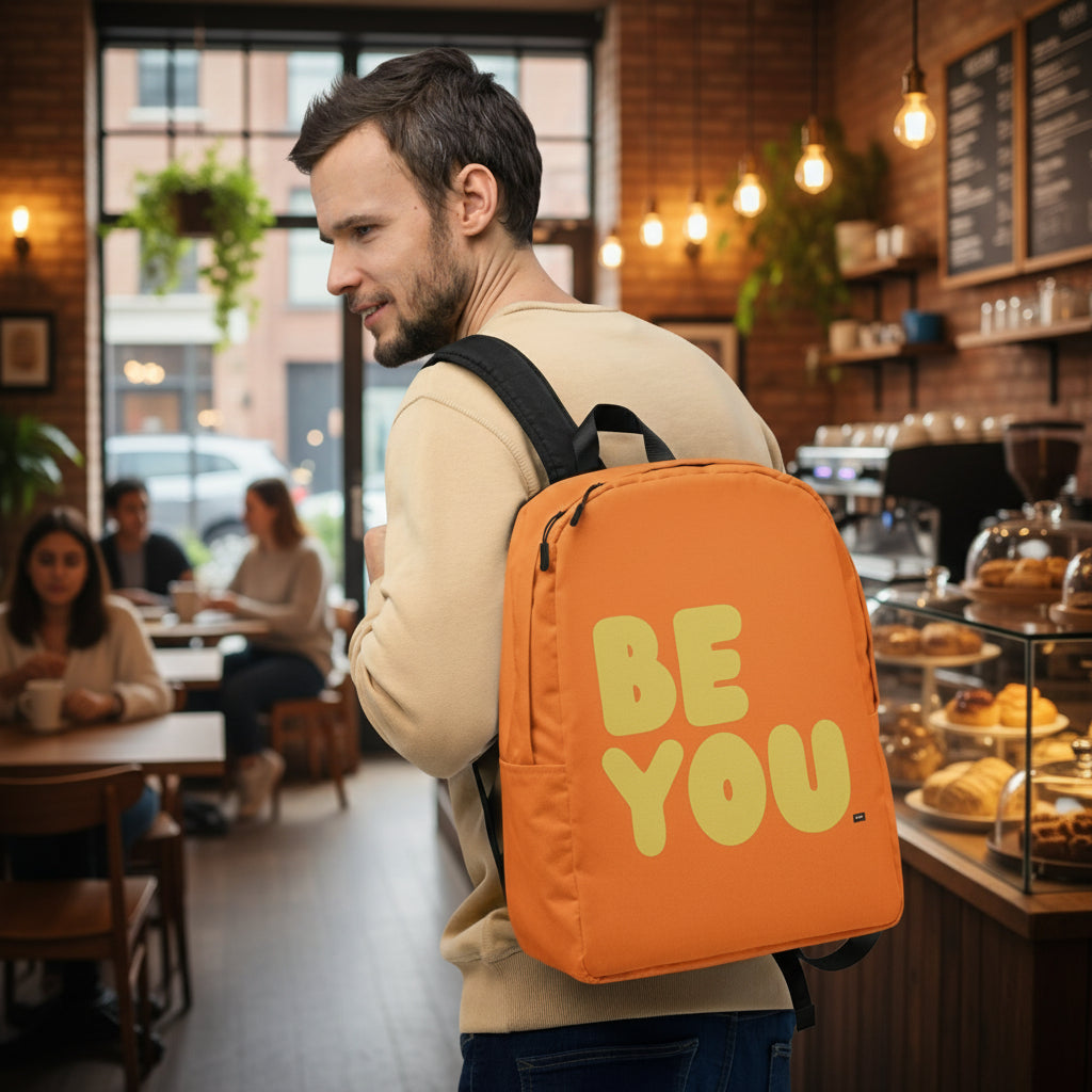 Be You in Orange and Yellow Backpack - The APWT Gift Shop