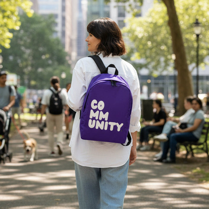 A Community in Purple Flowers Backpack