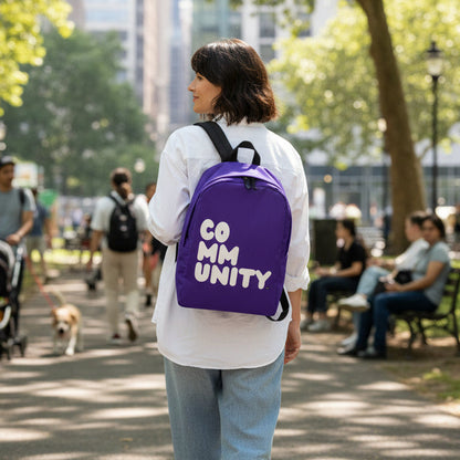 A Community in Purple Flowers Backpack