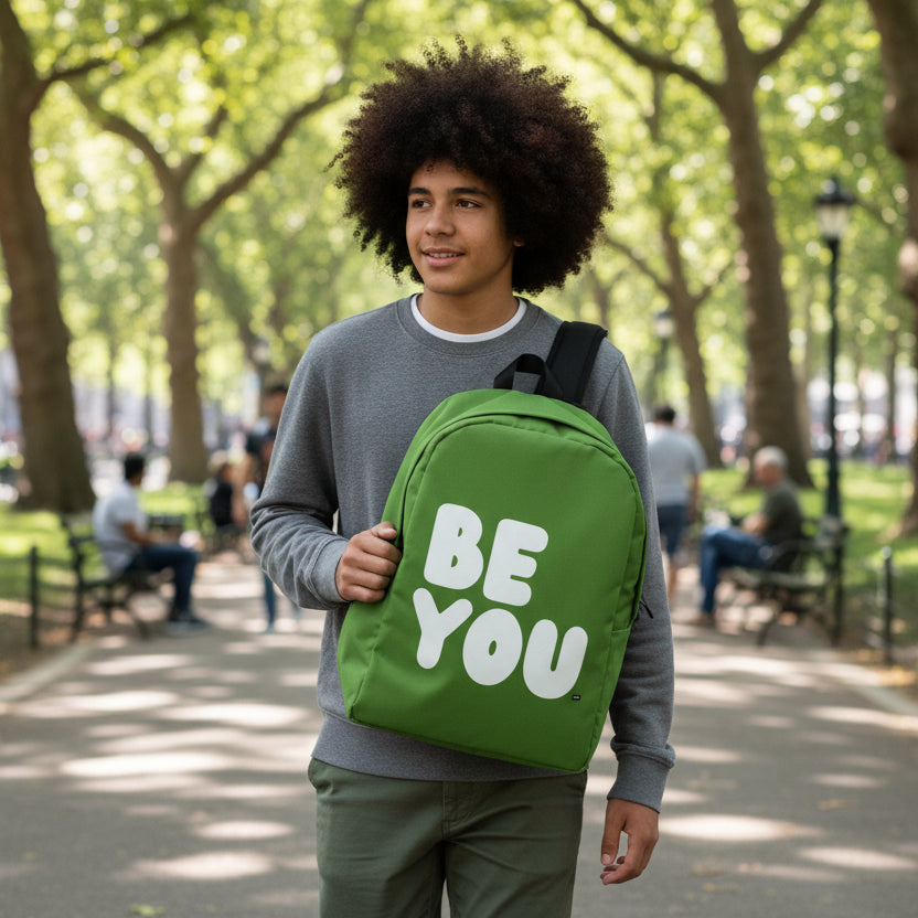 Be You in Green Backpack