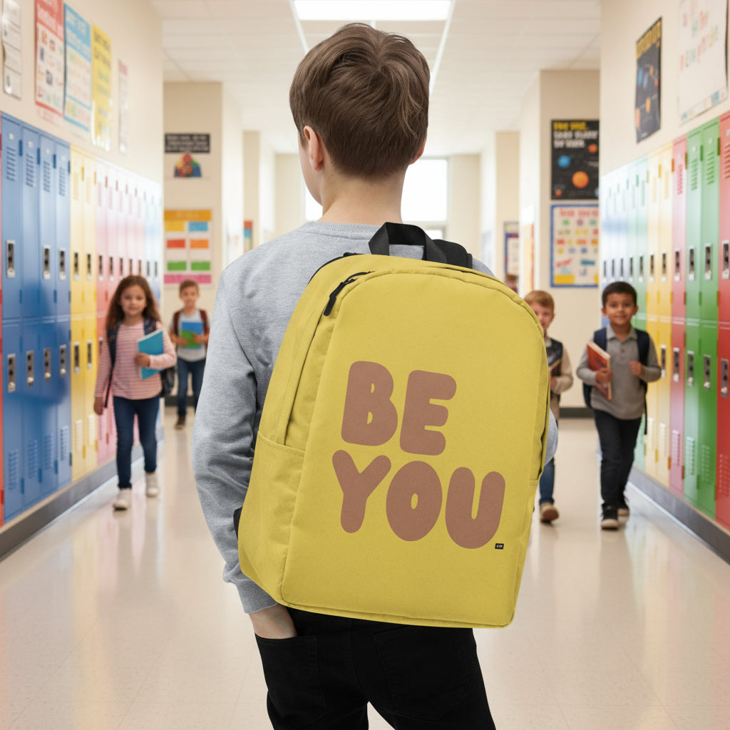 Be You in Yellow and Brown Backpack - The APWT Gift Shop