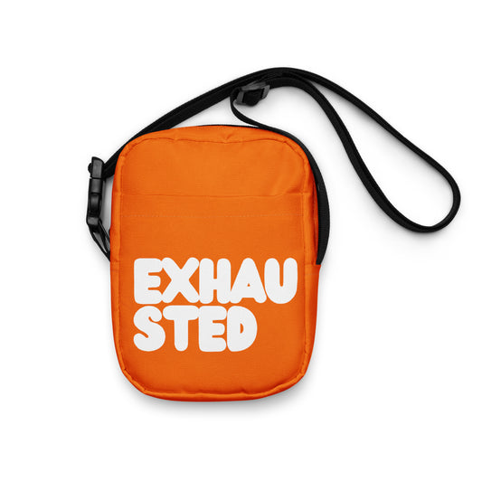 Exhausted in Orange and White Small Crossbody Bag - The APWT Gift Shop