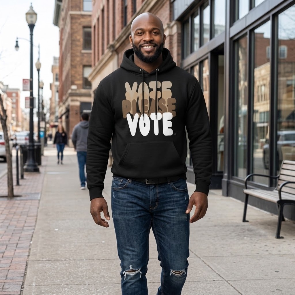 Please Vote in Brown Premium Unisex Hoodie -  Available in Assorted Colors