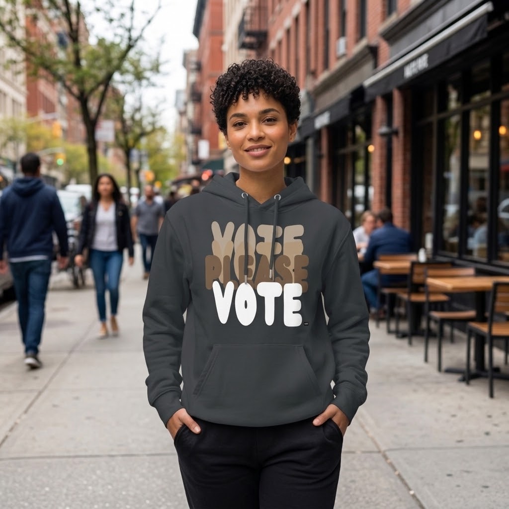 Please Vote in Brown Premium Unisex Hoodie -  Available in Assorted Colors
