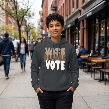 Please Vote in Brown Premium Unisex Hoodie -  Available in Assorted Colors