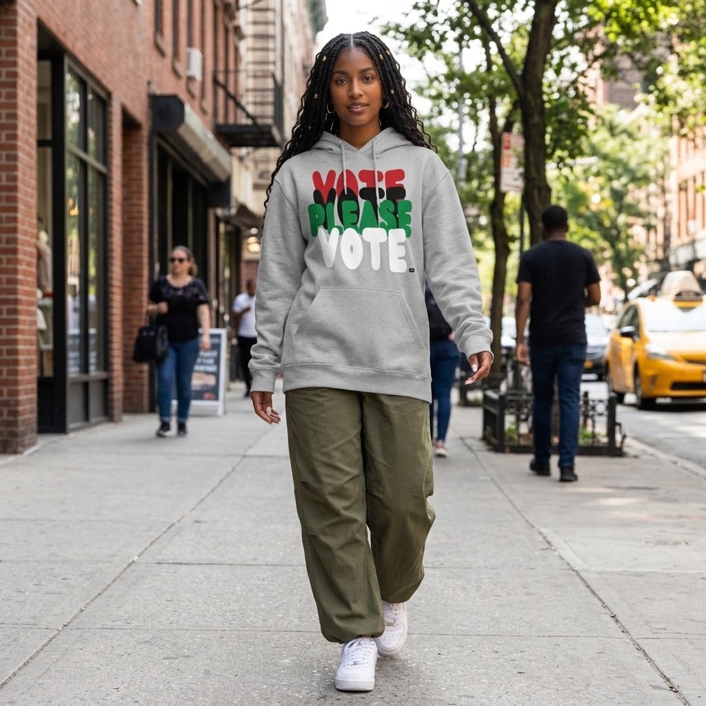 Please Vote in Black Premium Unisex Hoodie - Available in 2 Colors