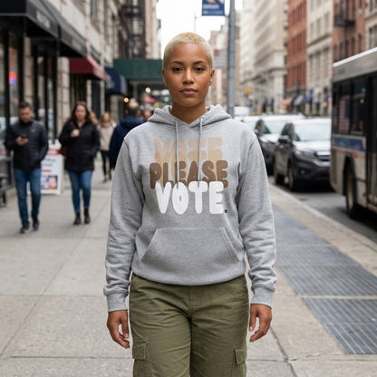 Please Vote in Brown Premium Unisex Hoodie -  Available in Assorted Colors