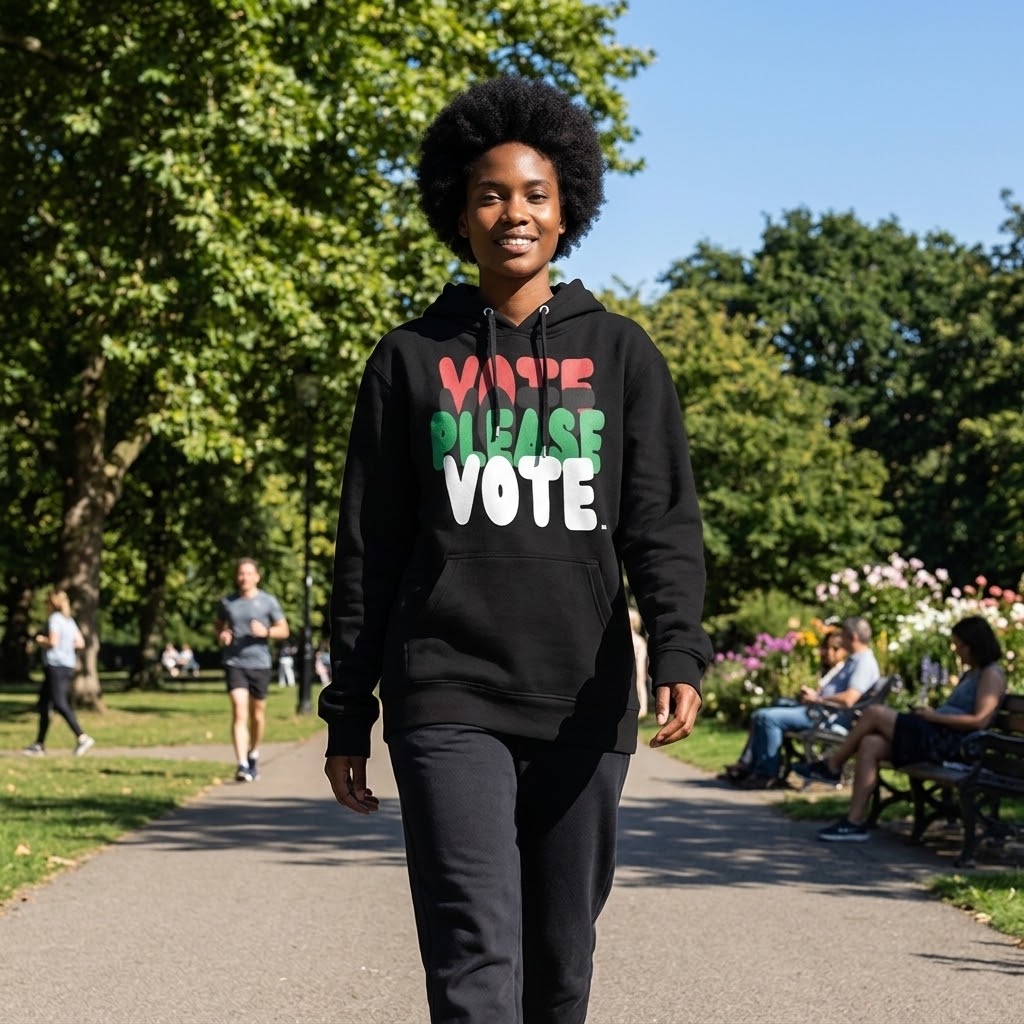 Please Vote in Black Premium Unisex Hoodie - Available in 2 Colors