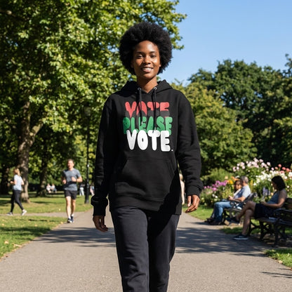Please Vote in Black Premium Unisex Hoodie - Available in 2 Colors