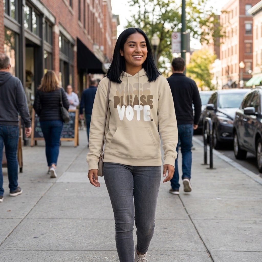Please Vote in Brown Premium Unisex Hoodie -  Available in Assorted Colors