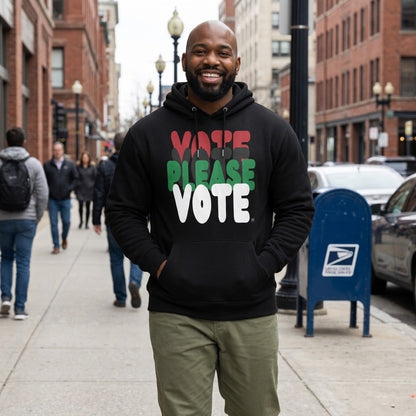 Please Vote in Black Premium Unisex Hoodie - Available in 2 Colors