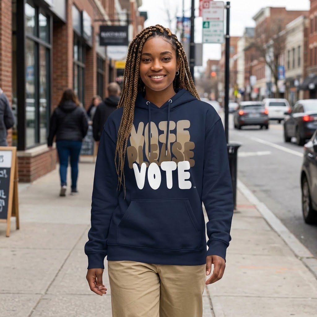 Please Vote in Brown Premium Unisex Hoodie -  Available in Assorted Colors