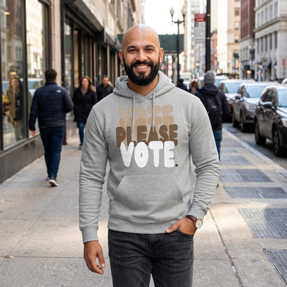 Please Vote in Brown Premium Unisex Hoodie -  Available in Assorted Colors