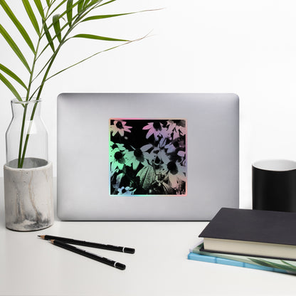 Coneflowers in Black and White Holographic Vinyl Sticker