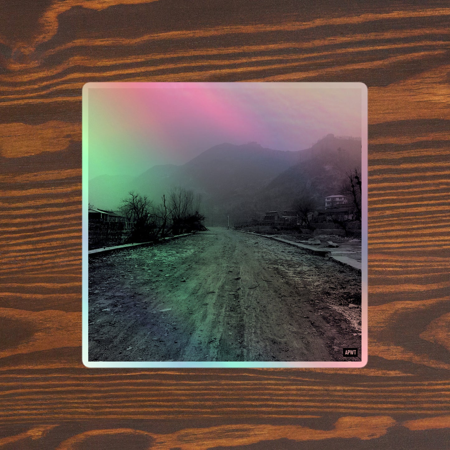 A Winter Road Holographic Vinyl Sticker