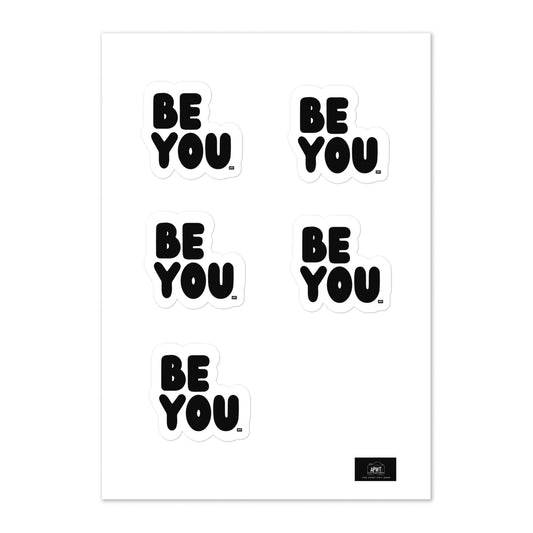 Be You in Black and White Small Kiss-Cut Stickers - The APWT Gift Shop