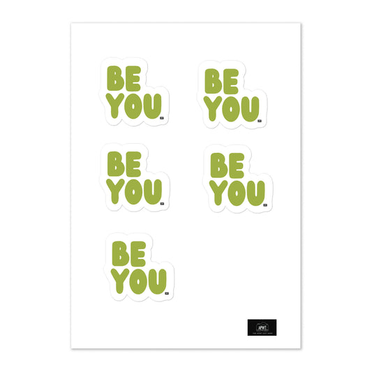 Be You in Lime Green Small Kiss-Cut Stickers - The APWT Gift Shop