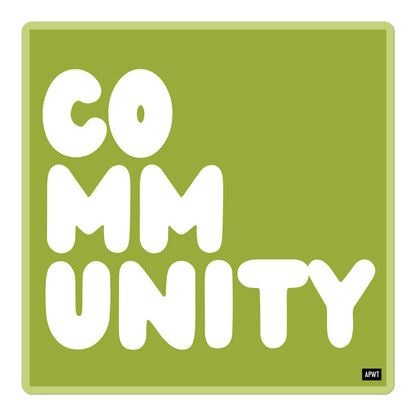 A Community in Lime Green Vinyl Sticker - The APWT Gift Shop