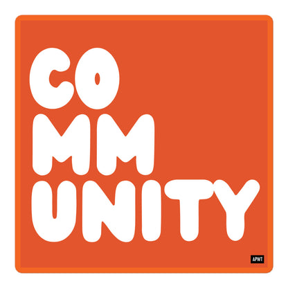 A Community in Tangerine Vinyl Sticker - The APWT Gift Shop