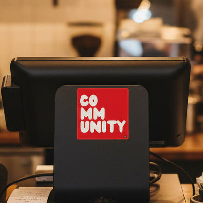 A Community in Balloon Red Vinyl Sticker