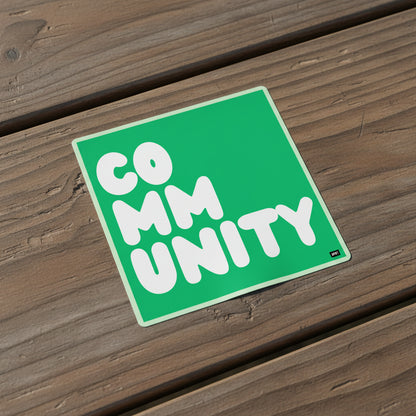 A Community in Green Grass Vinyl Sticker