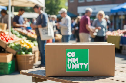 A Community in Green Grass Vinyl Sticker
