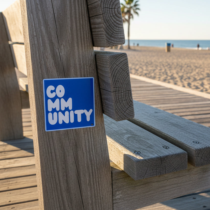 A Community in Ocean Blue Vinyl Sticker