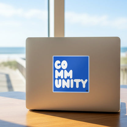 A Community in Ocean Blue Vinyl Sticker