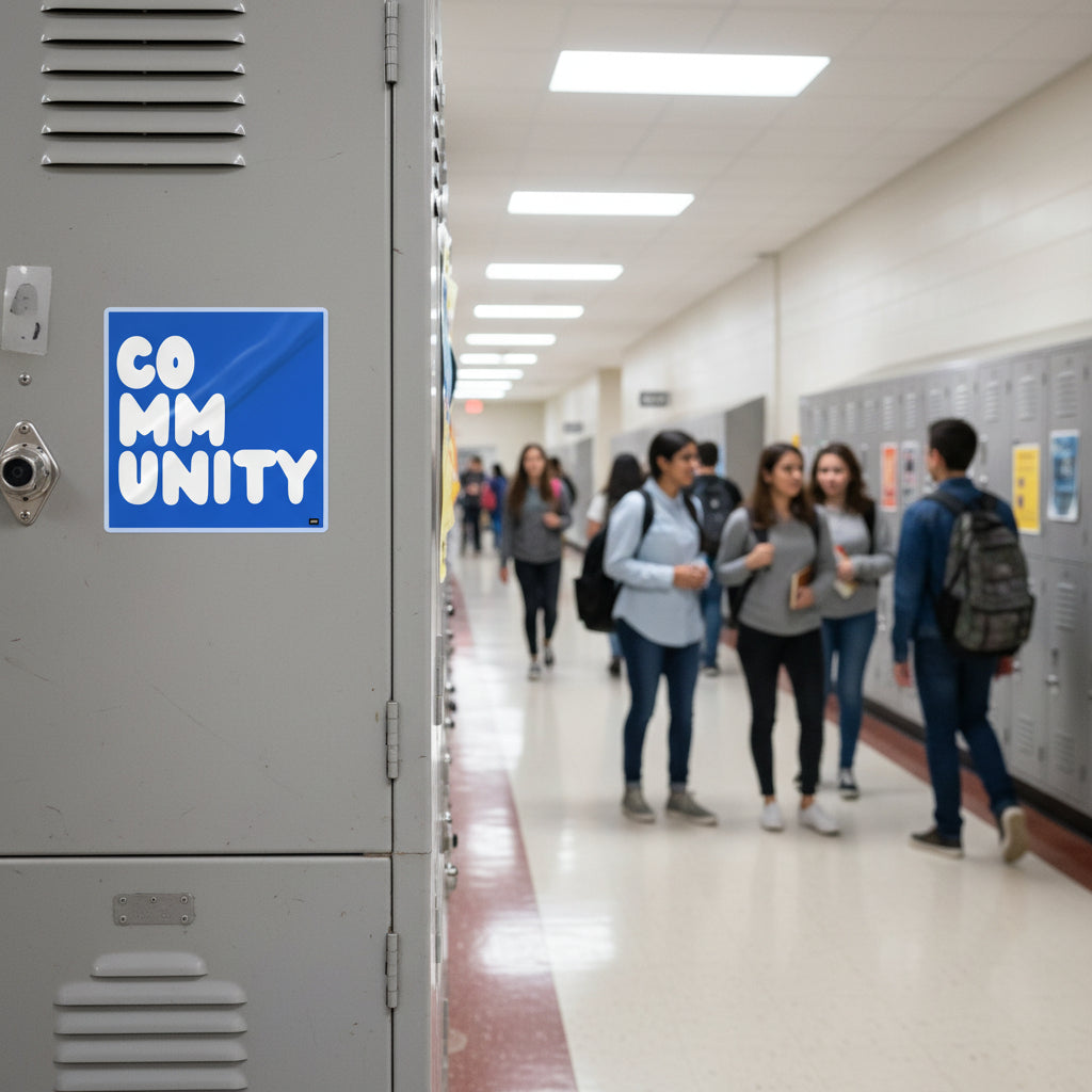 A Community in Ocean Blue Vinyl Sticker