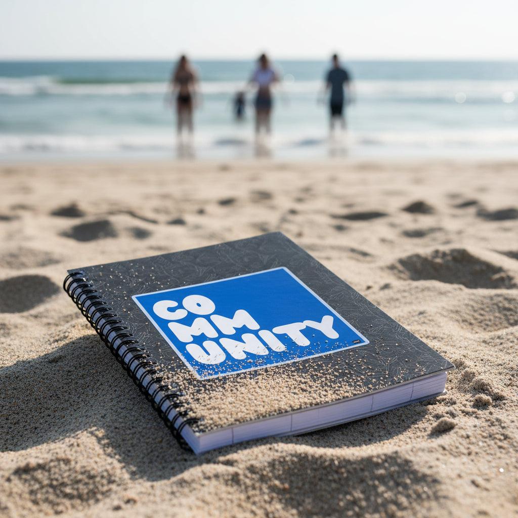 A Community in Ocean Blue Vinyl Sticker