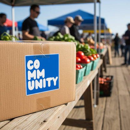 A Community in Ocean Blue Vinyl Sticker