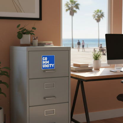 A Community in Ocean Blue Vinyl Sticker